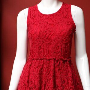 Dynamite Red Lace Peplum Blouse